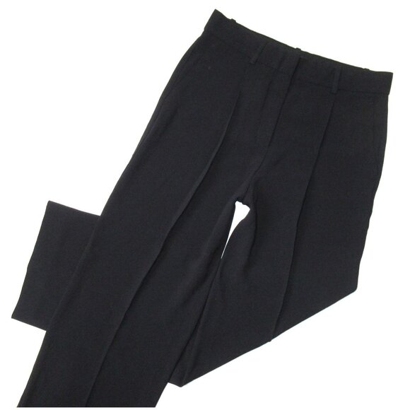 NWT Theory Adamaris in Black Rosina Crepe Single Pleat Wide Leg Pants 4 x 32 - Picture 2 of 7
